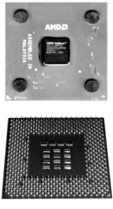 AMD Athlon XP lub AMD Sempron w wersji dla podstawki Socket A.